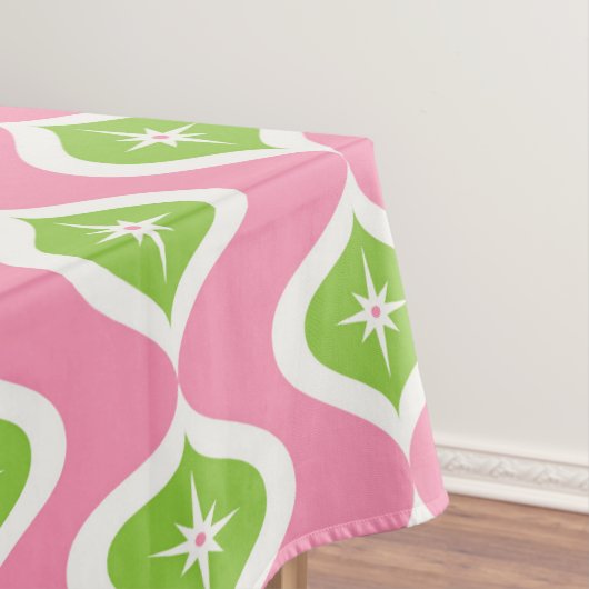 ミッドセンチュリーモダンレトロピンク幾何学模様 テーブルクロス (インサイチュ)