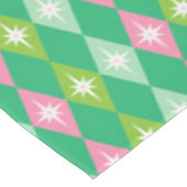 ミッドセンチュリーモダンレトロピンク&グリーンダイヤモンド テーブルクロス (アングル)