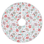 ミッドセンチュリーモダンレトロホリデーパターン ブラッシュドポリエステルツリースカート (正面)