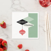 ミッドセンチュリーモダンレトロメリークリスマス スタンダードカクテルナプキン (インサイチュ)