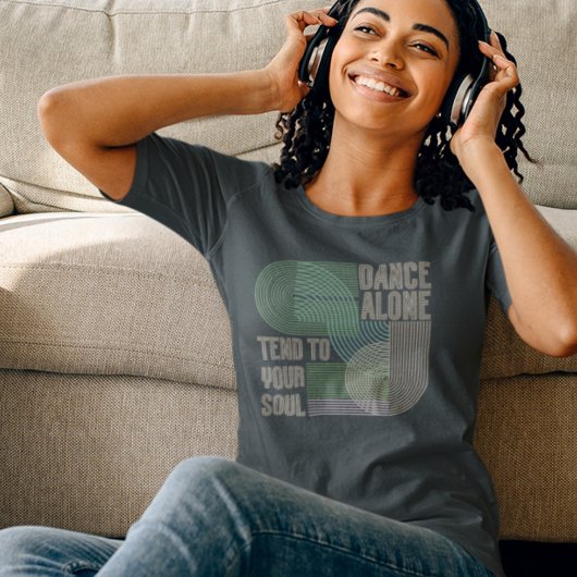 ミッドセンチュリーモダンレトロラインアートやる気を起こさせる Tシャツ