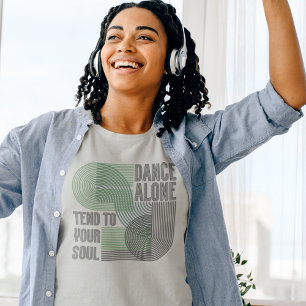 ミッドセンチュリーモダンレトロラインアートやる気を起こさせる Tシャツ