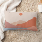 ミッドセンチュリーモダンレトロランドスケープオレンジ ランバークッション (ブランケット)