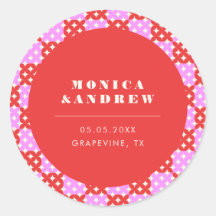 ミッドセンチュリーモダンレトロレッド&ピンク幾何学模様