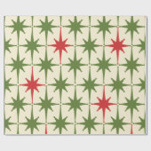 ミッドセンチュリーモダンレトロヴィンテージクリスマススターズ ラッピングペーパー (フラット)