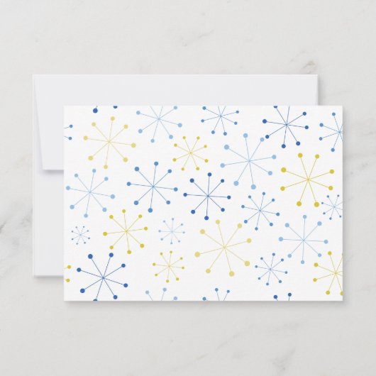 ミッドセンチュリーモダンレトロヴィンテージスタイルウェディングSVP 出欠カード (裏面)