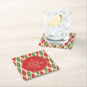 ミッドセンチュリーモダンレトロヴィンテージメリークリスマス スクエアペーパーコースター (インサイチュ)