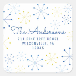 ミッドセンチュリーモダンレトロヴィンテージ差出人住所 スクエアシール