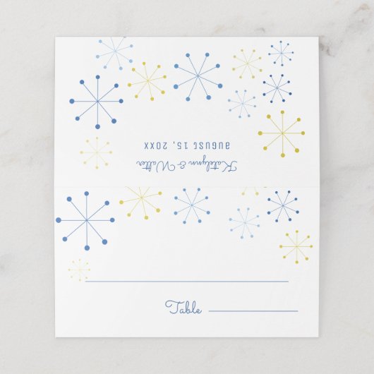 ミッドセンチュリーモダンレトロヴィンテージ結婚スタイル プレイスカード (外部開封)