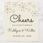 ミッドセンチュリーモダンレトロヴィンテージ結婚スタイル ワインラベル (シングルラベル)