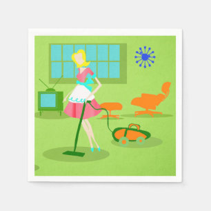 ミッドセンチュリーモダンレトロ主婦紙ナプキンス スタンダードカクテルナプキン