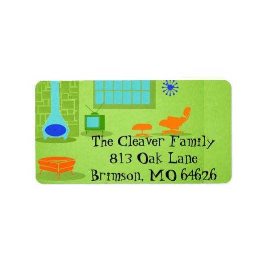 ミッドセンチュリーモダンレトロ住所 シール (正面)