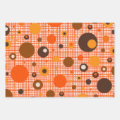 ミッドセンチュリーモダンレトロ原子ドットパターン ラッピングペーパーシート (正面2)
