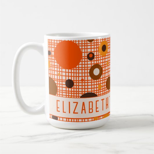 ミッドセンチュリーモダンレトロ原子パーソナライズされた コーヒーマグカップ (左)