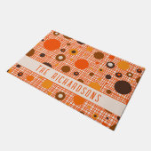 ミッドセンチュリーモダンレトロ原子点パーソナライズされた ドアマット (アングル)