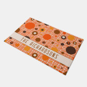 ミッドセンチュリーモダンレトロ原子点パーソナライズされた ドアマット (アングル)