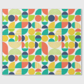 ミッドセンチュリーモダンレトロ抽象芸術アートデカップージ ラッピングペーパー (フラット)
