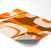 ミッドセンチュリーモダンレトロ抽象芸術70sオレンジ ポスター (角)