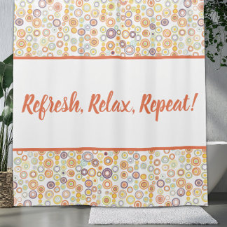 ミッドセンチュリーモダンレトロ秋輪 シャワーカーテン