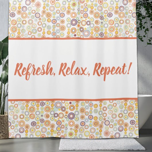 ミッドセンチュリーモダンレトロ秋輪 シャワーカーテン