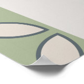 ミッドセンチュリーモダンレトロ結婚のオリーブグリーン計画 ポスター (角)