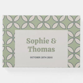 ミッドセンチュリーモダンレトロ結婚ズオリーブグリーン ゲストブック