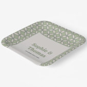 ミッドセンチュリーモダンレトロ結婚ズオリーブグリーン ペーパープレート (傾斜あり)