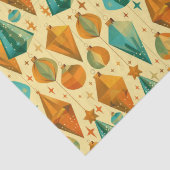 ミッドセンチュリーモダンレトロ銅とティール(緑がかった色)クリスマス 薄葉紙 (詳細)