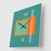 ミッドセンチュリーモダンレトロ スクエア壁時計 (傾斜)