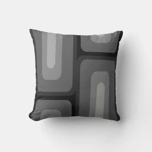 ミッドセンチュリーモダンロング長方形ダークグレー クッション (正面)