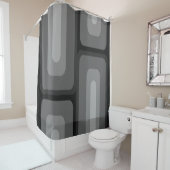 ミッドセンチュリーモダンロング長方形ダークグレー シャワーカーテン (インサイチュ)