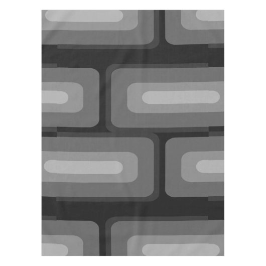 ミッドセンチュリーモダンロング長方形ダークグレー テーブルクロス (正面)