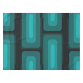 ミッドセンチュリーモダンロング長方形ティール（緑がかった色） テーブルクロス (正面(横))