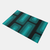 ミッドセンチュリーモダンロング長方形ティール（緑がかった色） ドアマット (アングル)