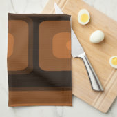 ミッドセンチュリーモダンロング長方形バーンドオレンジ キッチンタオル (四つ折り)