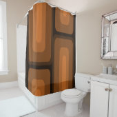 ミッドセンチュリーモダンロング長方形バーンドオレンジ シャワーカーテン (インサイチュ)