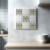 ミッドセンチュリーモダンヴィンテージがポールで楕円を星 タイル