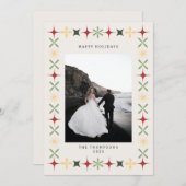 ミッドセンチュリーモダンヴィンテージクリスマスフォトカード 招待状 (正面/裏面)