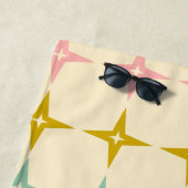 ミッドセンチュリーモダンヴィンテージパステルスターズパーソナライズされた ビーチタオル (インサイチュ)