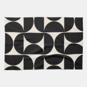 ミッドセンチュリーモダンヴィンテージパターン白黒 キッチンタオル (横)