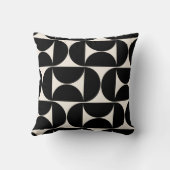 ミッドセンチュリーモダンヴィンテージパターン白黒 クッション (裏面)