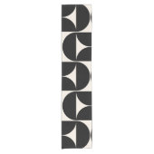 ミッドセンチュリーモダンヴィンテージパターン白黒 ショートテーブルランナー (正面)