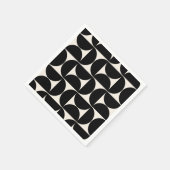 ミッドセンチュリーモダンヴィンテージパターン白黒 スタンダードカクテルナプキン (角)