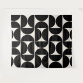 ミッドセンチュリーモダンヴィンテージパターン白黒 タペストリー (正面(横))