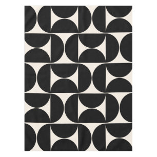 ミッドセンチュリーモダンヴィンテージパターン白黒 テーブルクロス