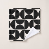 ミッドセンチュリーモダンヴィンテージパターン白黒 バスタオルセット (ウォッシュタオル)