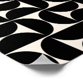 ミッドセンチュリーモダンヴィンテージパターン白黒 ポスター (角)