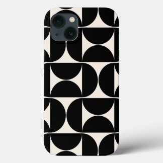 ミッドセンチュリーモダンヴィンテージパターン白黒 iPhone 13ケース