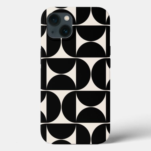 ミッドセンチュリーモダンヴィンテージパターン白黒 Case-Mate iPhoneケース (裏面)
