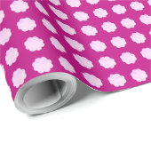 ミッドセンチュリーモダンヴィンテージピンクの花柄 ラッピングペーパー (ロールコーナー)